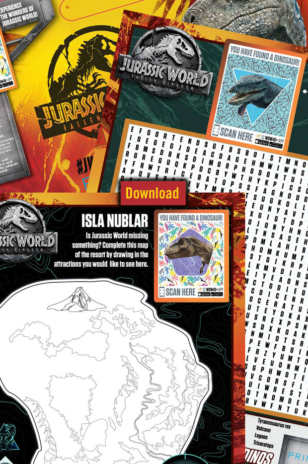 Álbum de pasatiempos de Jurassic World de Primark (por si alguien lo quiere descargar os dejo el enlace)