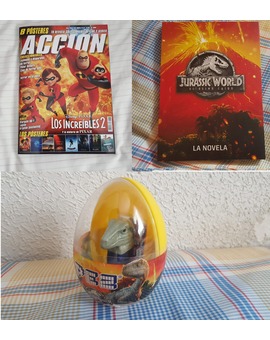 Accion Cine Agosto 2018 + Jurassic World El Reino Caido La Novela + Caramelos Pez Jurassic World: Mis Compras 30-07-2018