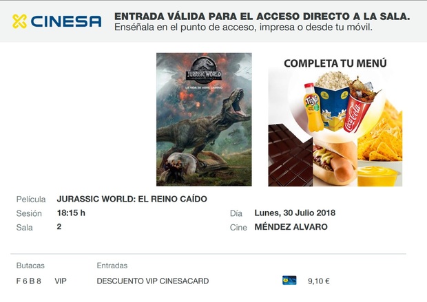 Jurassic World El Reino Caido: Mi Entrada del Undécimo visionado en Cines + Entrevista a J.A. Bayona
