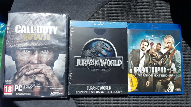 Call Of Duty WWII + Jurassic World Steelbook Italiano + El Equipo A: Mis Compras 14-08-2018
