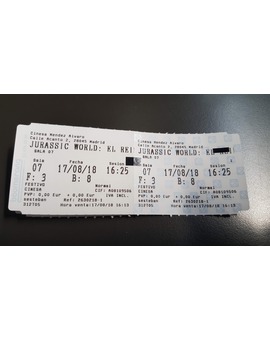 Jurassic World El Reino Caido: Mi Entrada del Decimosexto visionado en cines + sonido del Indoraptor