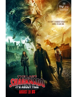 El ultimo Sharknado Ya era hora: Mi crítica. Nota: 6/10. Totalmente alocada y surrealista.