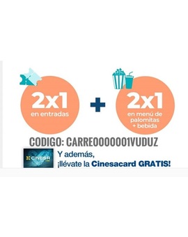 Cinesa: Código descuento 2x1