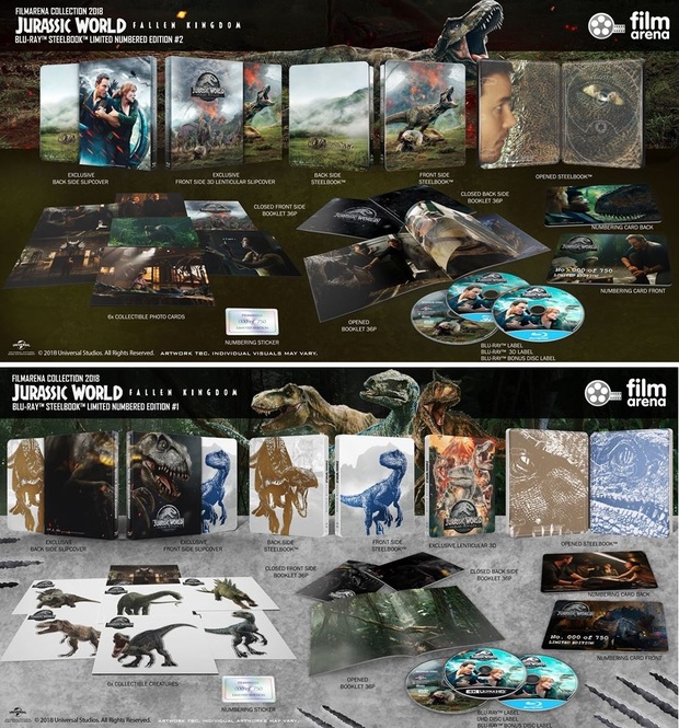 Así son las dos ediciones de Filmarena de Jurassic World Fallen Kingdom