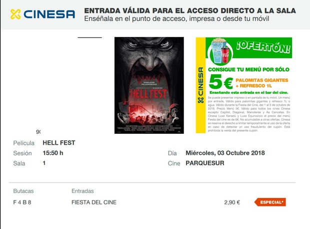 Hell Fest: Mi Crítica y mi Entrada. [Sin Spoilers]. Nota 8/10. Magnífico Slasher