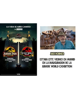 Jurassic Park y El Mundo Perdido en Phenomena + Jack Horner visita Madrid este Viernes.