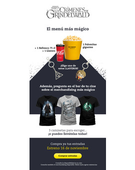 Merchandising de Animales Fantasticos en Cinesa