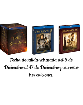 Retrasada la fecha de salida del 5 al 17 Diciembre para estas ediciones de El Señor de los Anillos.