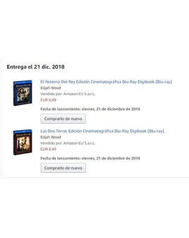 Nuevo retraso al 21 de Diciembre de Las Dos Torres y El Retorno del Rey en edición Digibook