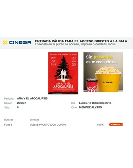 Ana y el Apocalipsis: Mi Crítica y mi Entrada. [Sin Spoilers] Nota 8/10. Tremendamente original