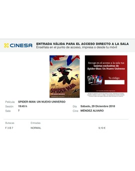 Spider-Man: Un Nuevo Universo: Mi Crítica y mi Entrada [Sin Spoilers]. Nota 8.5/10. ¿El Mejor Spidy?
