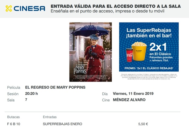 El Regreso de Mary Poppins: Mi Crítica y mi Entrada. [PEQUEÑOS SPOILERS]. Nota 6/10. 