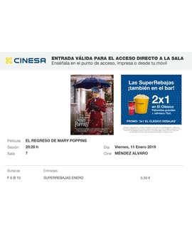 El Regreso de Mary Poppins: Mi Crítica y mi Entrada. [PEQUEÑOS SPOILERS]. Nota 6/10. 
