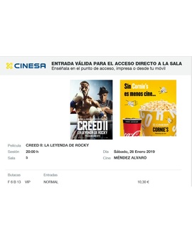 Creed 2 La Leyenda de Rocky: Mi Crítica y mi Entrada. [Sin Spoilers]. Nota 7.5/10. Buena Secuela