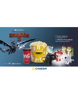 Peluches gratis en Cinesa de Como Entrenar a tu Dragon 3 con el menú
