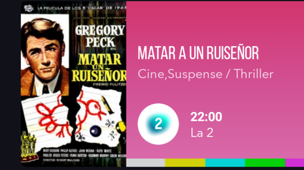 Matar a un Ruiseñor. Hoy a las 22 horas en La 2. ¿Que nota le dais?.