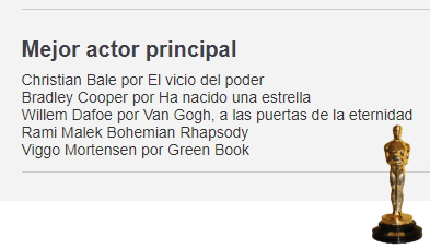 Oscar a Mejor Actor Principal: Debate: ¿Cual sería para tí el justo ganador?