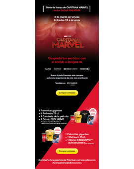 Camisetas y comics de Capitana Marvel en los cines Cinesa.
