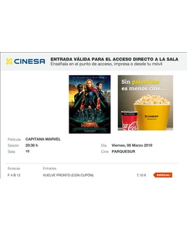 Capitana Marvel: Mi Crítica y mi Entrada. [Sin Spoilers]. Nota: 3.5/10. ¡Viva Wonder Woman!