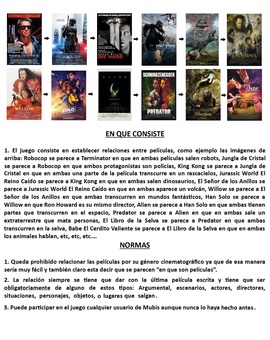 Juego: Relaciona películas por su argumento, personajes, directores, actores, lugares, objetos, etc