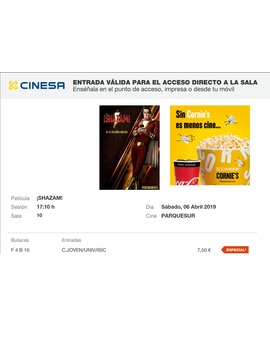¡Shazam!: Mi Crítica y mi Entrada. [Sin Spoilers]. Nota: 7.5/10. El rumbo mágico de DC