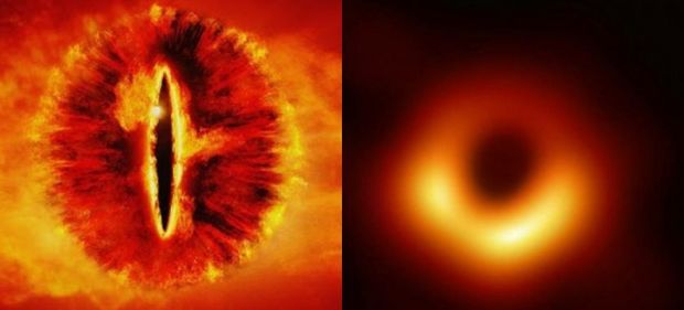 Furor en las redes por el parecido del agujero negro con el ojo de Sauron