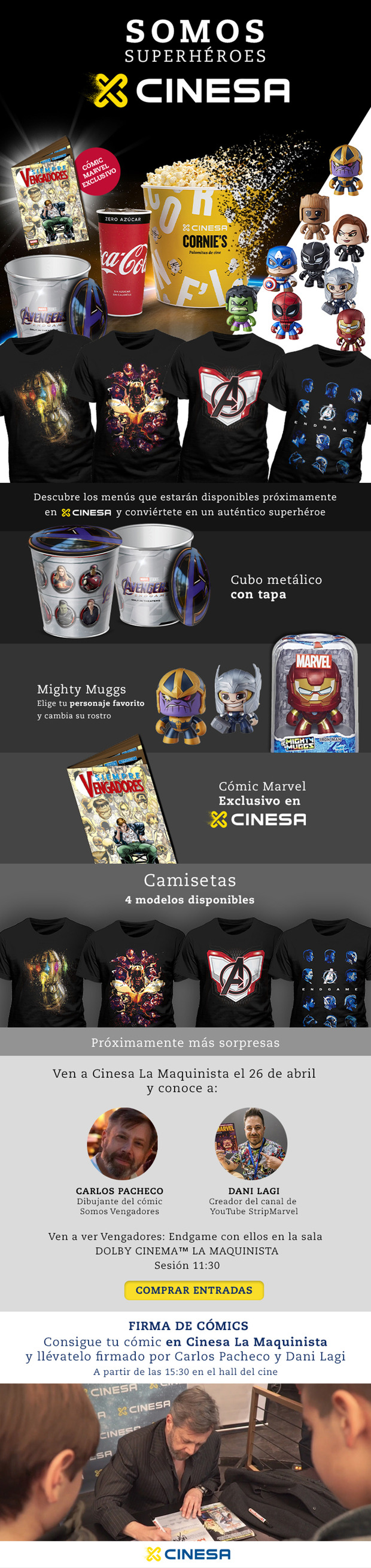 Así son los menús especiales que ha preparado Cinesa para el estreno de Vengadores End Game 