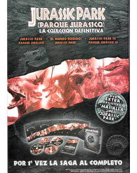 Jurassic Park: La Colección Definitiva en DVD.  Folleto de cuando se puso a la venta.