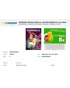  Rocketman: Mi entrada. ¿Que os ha parecido y que nota le dais a esta película?
