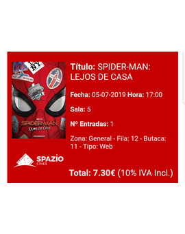 Spider-Man Lejos de Casa: Mi Crítica y mi Entrada. [Sin Spoilers]. Nota 7/10. Esto va mejorando 