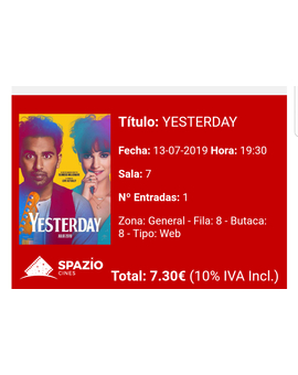 Yesterday: Mi Crítica y mi Entrada [Sin Spoilers]. Nota 7.5/10. Bonita y emotiva