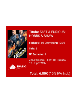 Fast & Furious: Hobbs and Shaw: Mi Critica y mi Entrada [Sin Spoilers]. Nota: 8/10. ¡Divertidísima!