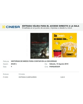 Historias de Miedo para contar en la Oscuridad: Mi Critica y mi Entrada [Sin Spoilers]. Nota 6.5/10.