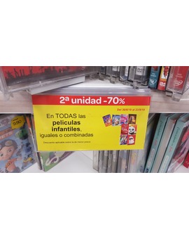 Carrefour. Ofertas del 30 ago al 23 sep. -70% en segunda unidad cine infantil