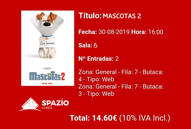 Mascotas 2: Mi Crítica y mi Entrada [Sin Spoilers]. Nota 7/10. ¡Divertidisima y muy disfrutable!.