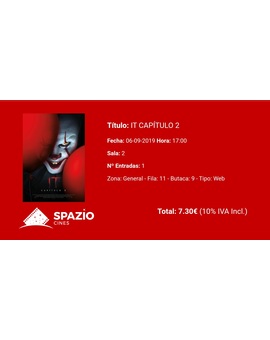 IT Capitulo 2: Mi Critica y mi Entrada [Sin Spoilers]. Nota: 7.5/10. Digna y escalofriante secuela