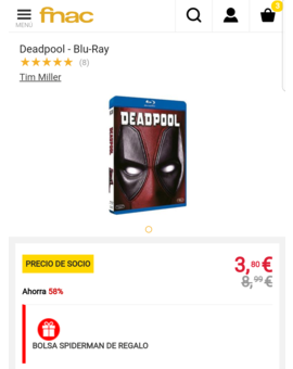 Ofertaza: Deadpool a 3.80 € en Fnac