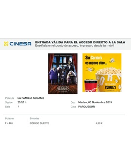 La Familia Addams: Mi Critica y mi Entrada [Sin Spoilers]. Nota: 7/10. Divertida y con buen mensaje