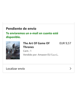 The Art Of Game Of Thrones. El misterioso caso del libro cobrado y nunca enviado.