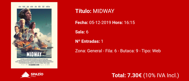 Midway: Mi Critica y mi Entrada [Sin Spoilers]. Nota 6/10. Visualmente espectacular.