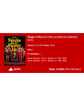 Puñales por la Espalda: Mi Critica y mi Entrada [Sin Spoilers]. Nota 8/10. ¡Se ha escrito un crimen!