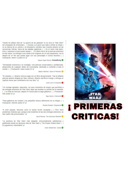 ¡Primeras Criticas!: Star Wars: El ascenso de Skywalker