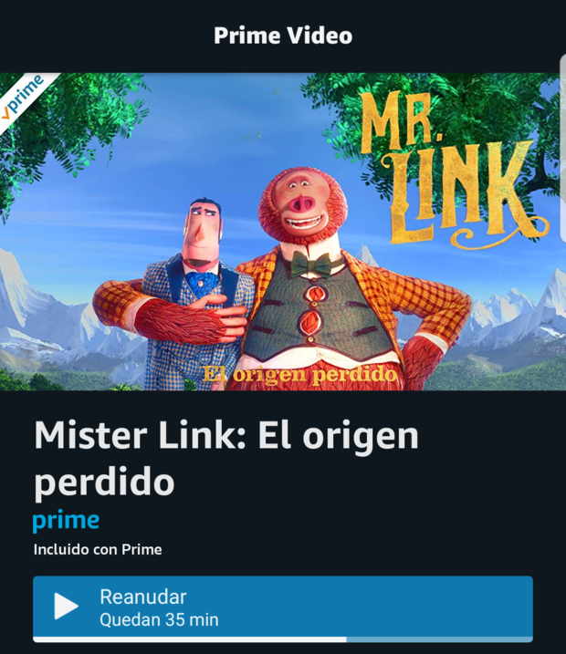 Mr Link El Origen Perdido ya disponible en Prime Video. A falta de edición Blu ray...