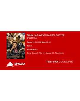 Las Aventuras del Doctor Dolittle: Mi Crítica y mi Entrada [Sin Spoilers]. Nota 6.5/10. 