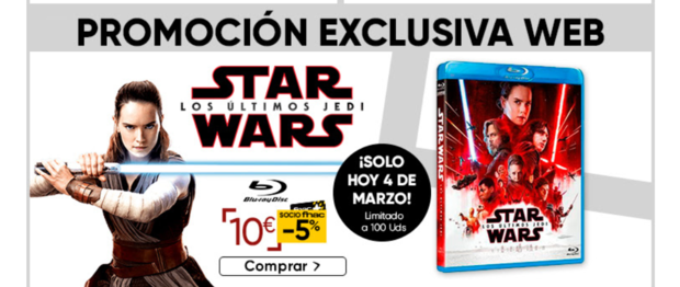 Los Últimos Jedi por 10 euros en Fnac. Oferta sólo hoy