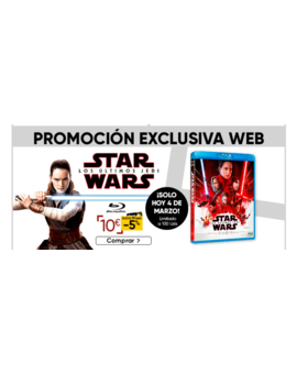 Los Últimos Jedi por 10 euros en Fnac. Oferta sólo hoy
