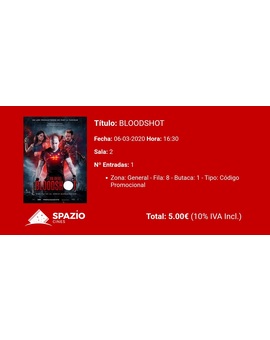 Bloodshot: Mi Critica y mi Entrada [Sin Spoilers]. Nota 3/10. Fiasco hueco, insípido y vacío