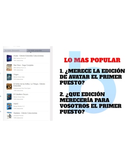 La edición mas popular en Mubis. ¿Merece Avatar el primer puesto?, ¿Que edición lo merecería?