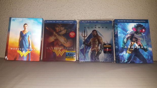 Wonder Woman y Aquaman en steelbook y digibook. ¿Las dos mejores pelis de DC?, ¿Cuál os gustó más?.
