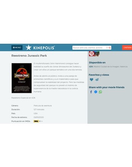 Jurassic Park, Jurassic World y Jurassic World El Reino Caido en 4DX a partir de mañana en Kinepolis